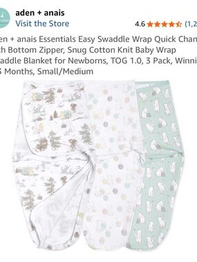 Aden + Anais Disney Winnie the PoohCotton Baby Swaddle pack of 3
